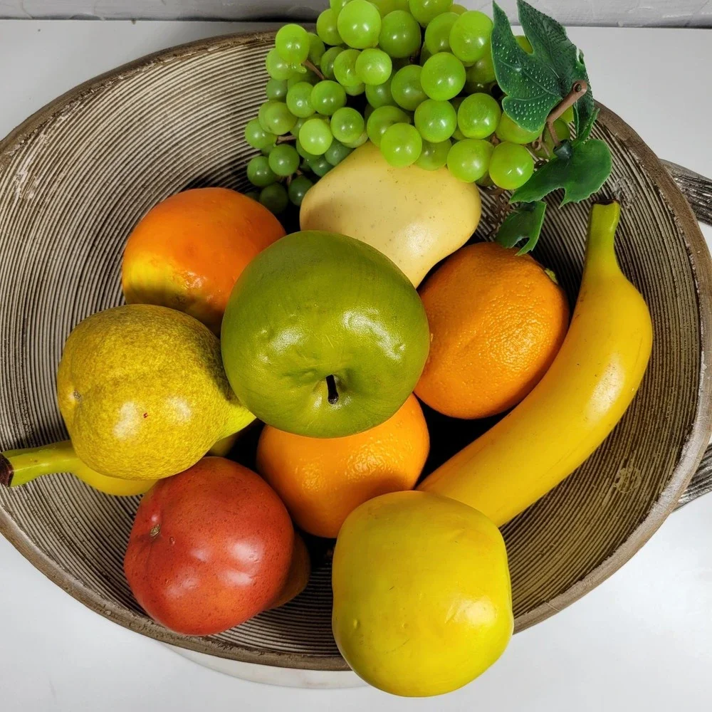 Vintage Artificial Assorted Fruit Hollow Faux Apples Banana Grapes Orange